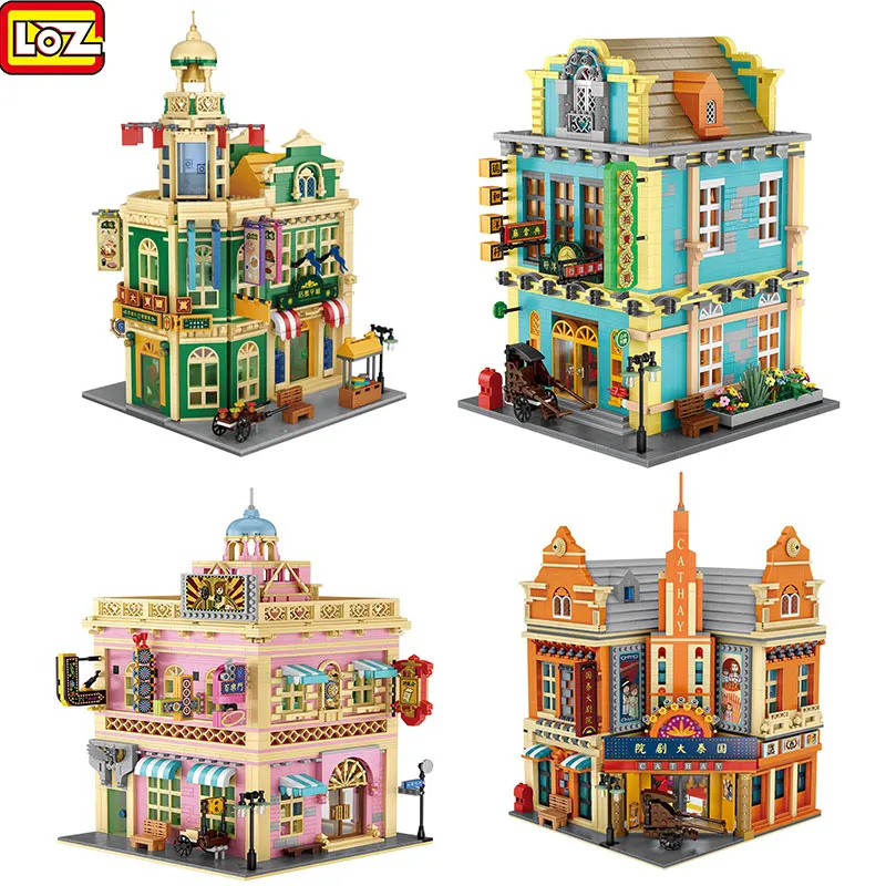 

LOZ Building Block Creative 3D Restaurant Theater Domestic Street View Building Assembly Decoration Mode Children's Toys Gift