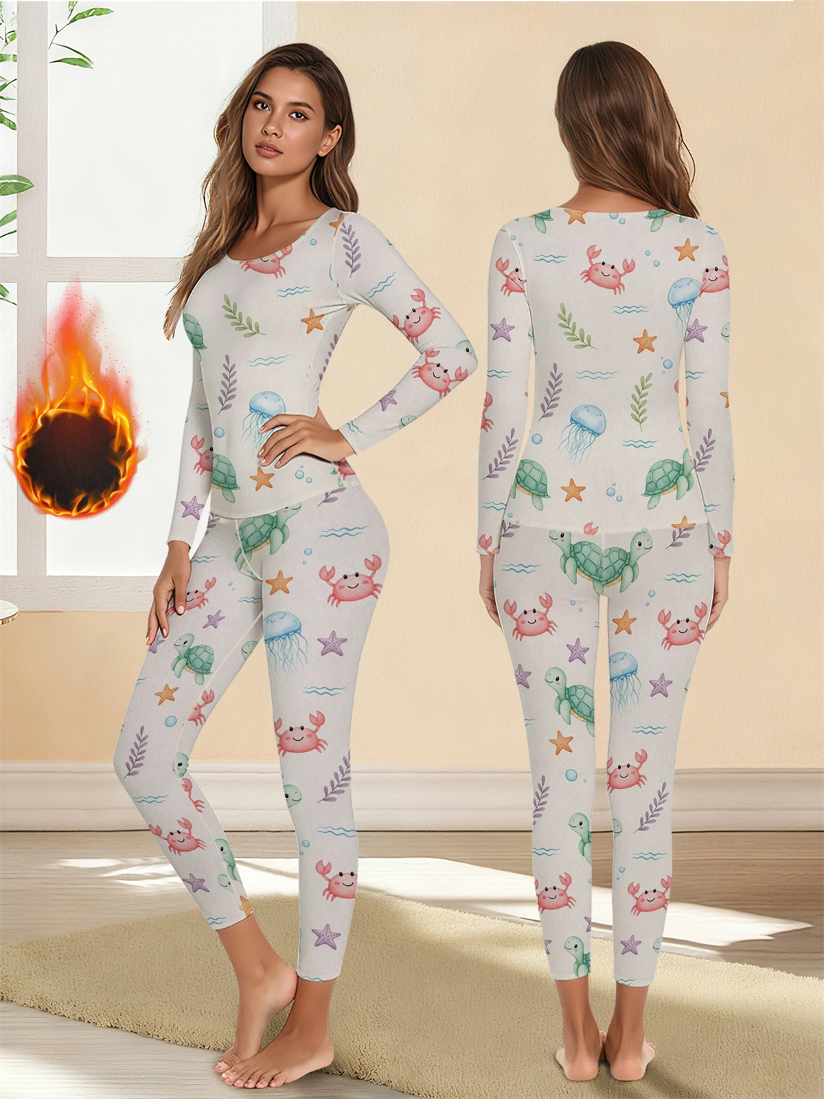 

1 комплект, теплое термобелье, сексуальное женское нижнее белье, длинные кальсоны, женские комплекты в форме, женская термоодежда со средним воротником