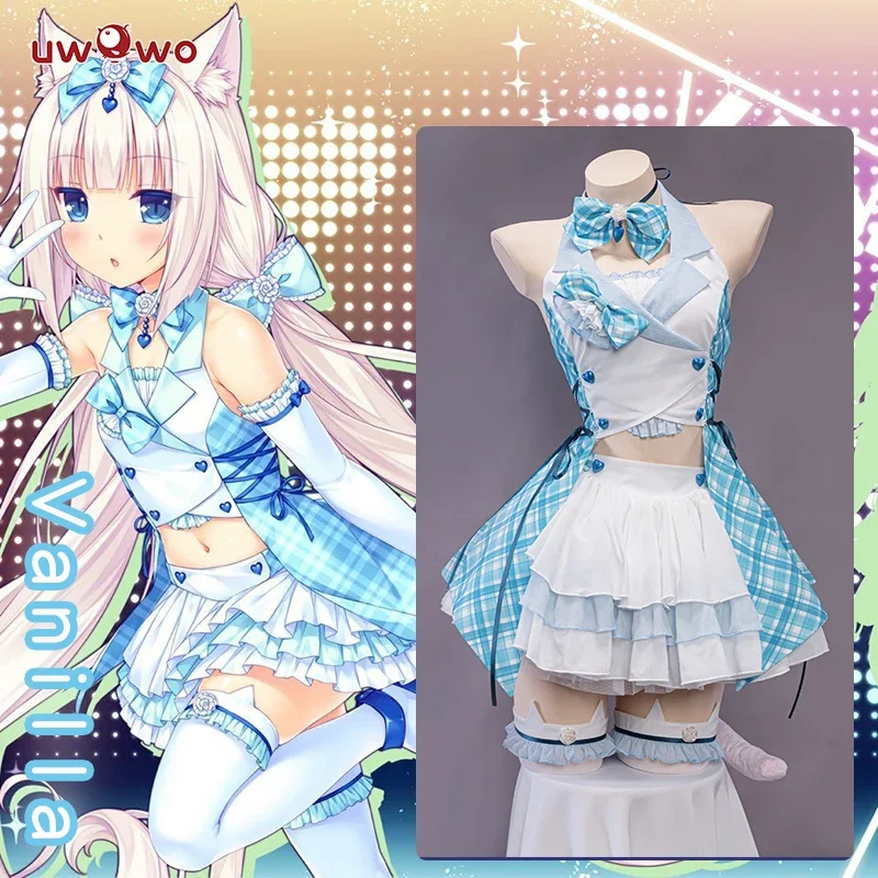 UWOWO NEKOPARA Vanilla Cosplay Costume New Maid Dress Idol Stage Chocola Vanilla Theatrical Maid Halloween Cos For Girl Women