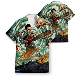 Phechion Hawaiian Short Sleeve Men's Shirt  Horror Movie Evil Dead Funny 3D Printed Casual Shirts Fashion Men Tops W24