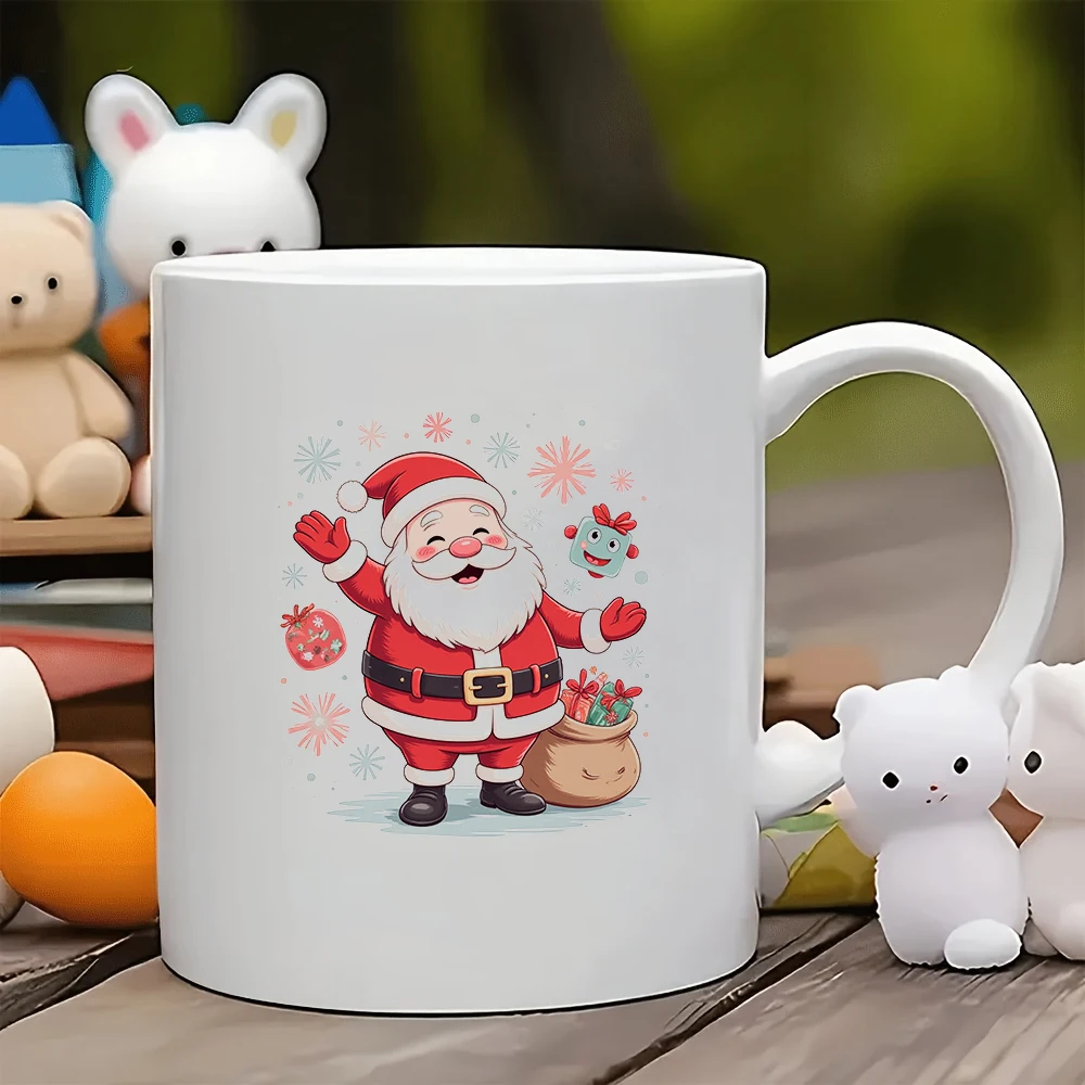 

11oz Santa Claus cartoon mug + Essential Holiday Gift Kids Cup Family Office Coffee Cup Christmas Decor