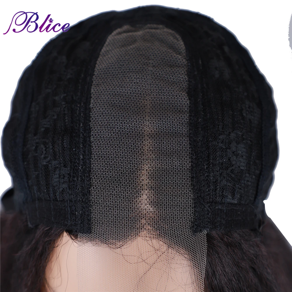 Blice Synthetic Yaki Straight Middle Part 2x5 Lace Closure Wig Women Wig Hand Made Top Lace Long Wigs For Daily Life