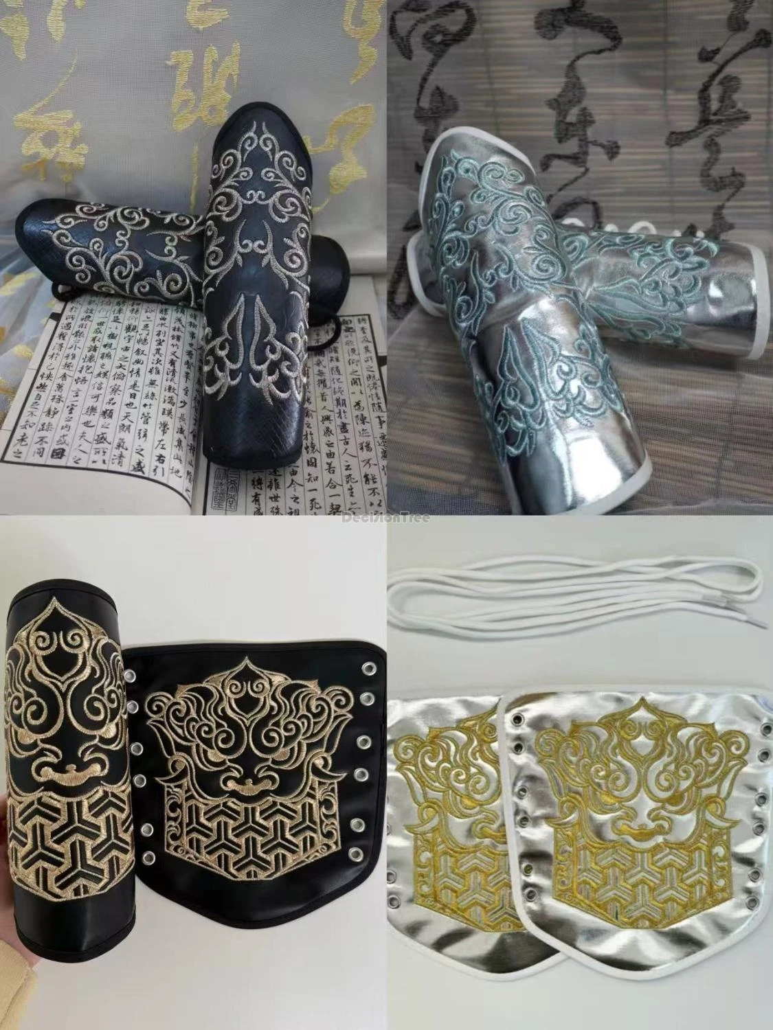 

2025 original chinese ancient costume hanfu martial arts wrist guards cuff embroidered arm guards hanfu robe archery accessories