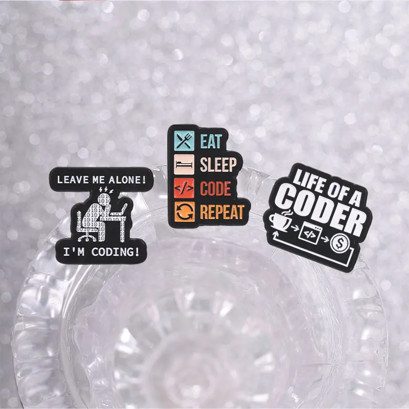 Lustiges Programmierer-Zitat, Emaille-Abzeichen, Programmierer-Humor, Anstecknadel, Brosche, Metall-Reversdekoration für Rucksack, Hut, Schmuck, Geschenke – Detail 5