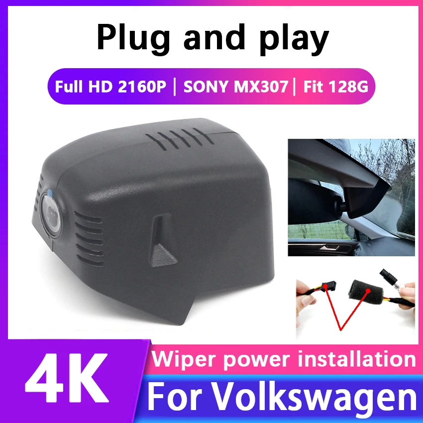 

Plug and play Dash Cam 4K 2160P Car Camera Recorder For Volkswagen 86mm VW Tiguan 2 mk2 II Touran Tayron Passat Caddy Car Dvr