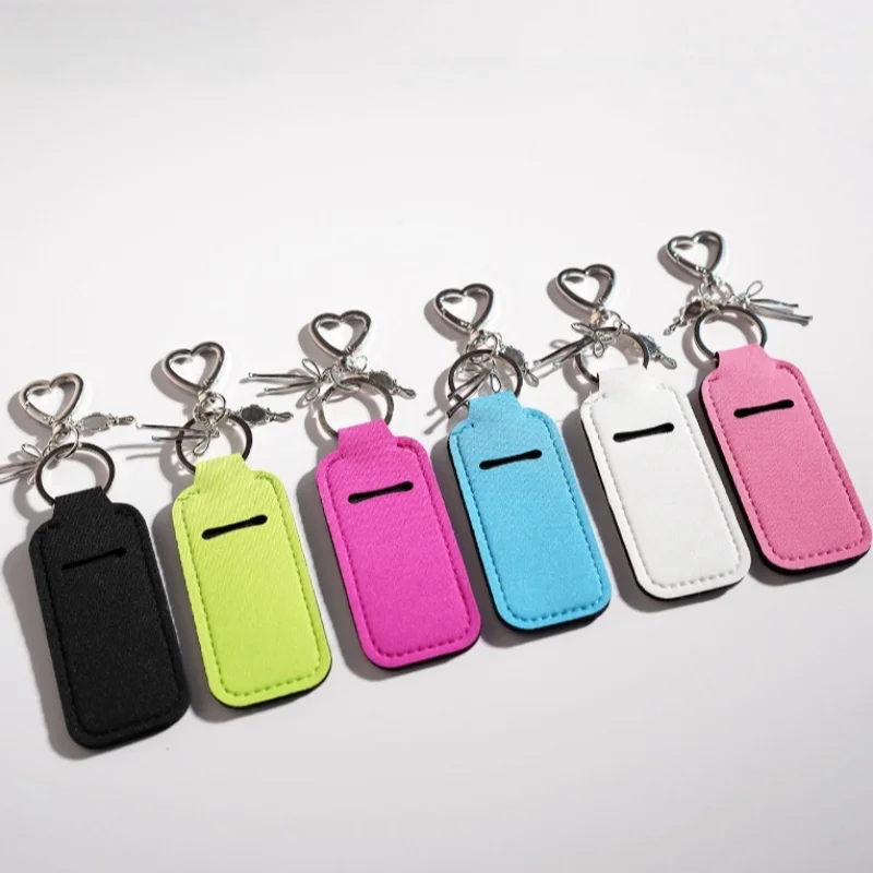 Portable Leather Lipstick Bag Makeup Pouch Lip Balm Bag Cosmetic Bags & Cases Keychain Holder Lipsticks Protective Cover