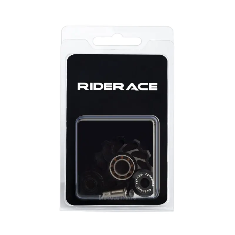 RIDERACE Bicycle Ceramic Rear Derailleur Pulley Wheel AL7075 11T Guide Bearing Jockey Pulley For Road Bike 4mm 5mm 6mm MTB Part