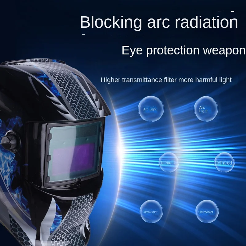 Head-mounted argon arc welding cap Solar automatic variable light welding mask Automatic protective helmet