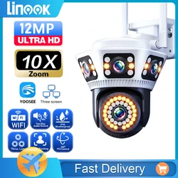 Linook yoosee 4K 3 lens 3 screen 12MP WIFI wireless closed-circuit television,outdoor waterproof,security camera,IP camera