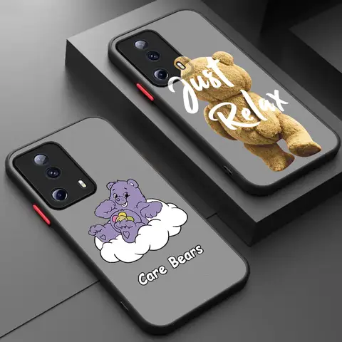 피부 느낌 반투명 전화 케이스 Redmi 9A Note 10 C 9 t 8 7 10a 10s A1 A2 9s Xiaomi 9T 10T Teddy Lotso Bear Frosted Cover