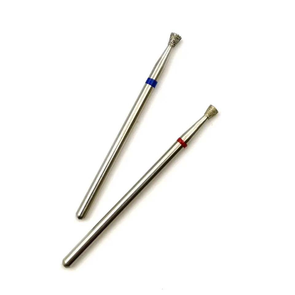 HYTOOS Inverted Cone Nail Drill Bits Fine Diamond Cuticle Clean Burr Russian Mills Electric Manicure Drills Nails Accessories