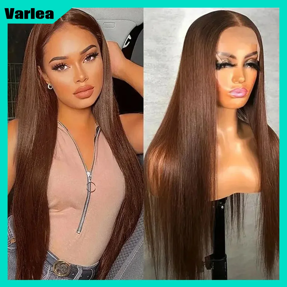 Varlea 200% Density Straight Hd Lace Frontal Wig 13x6 Chocolate Brown Lace Front Wig 13x4 Lace Front Wig Human Hair Brazilian