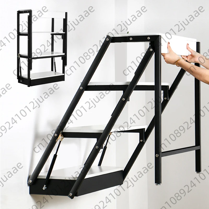 Floating Study    Spring Swing Mounted Convertible Wall Shelf Iron Frame With Legs Desk Kitchen Dining Folding