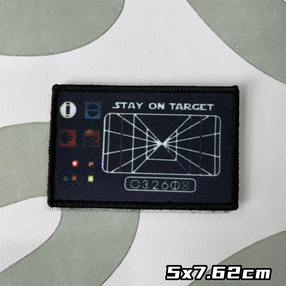 Stay on Target Morale Badge Patches Tactical Armband Backpack Hook and Loop Printed Stickers