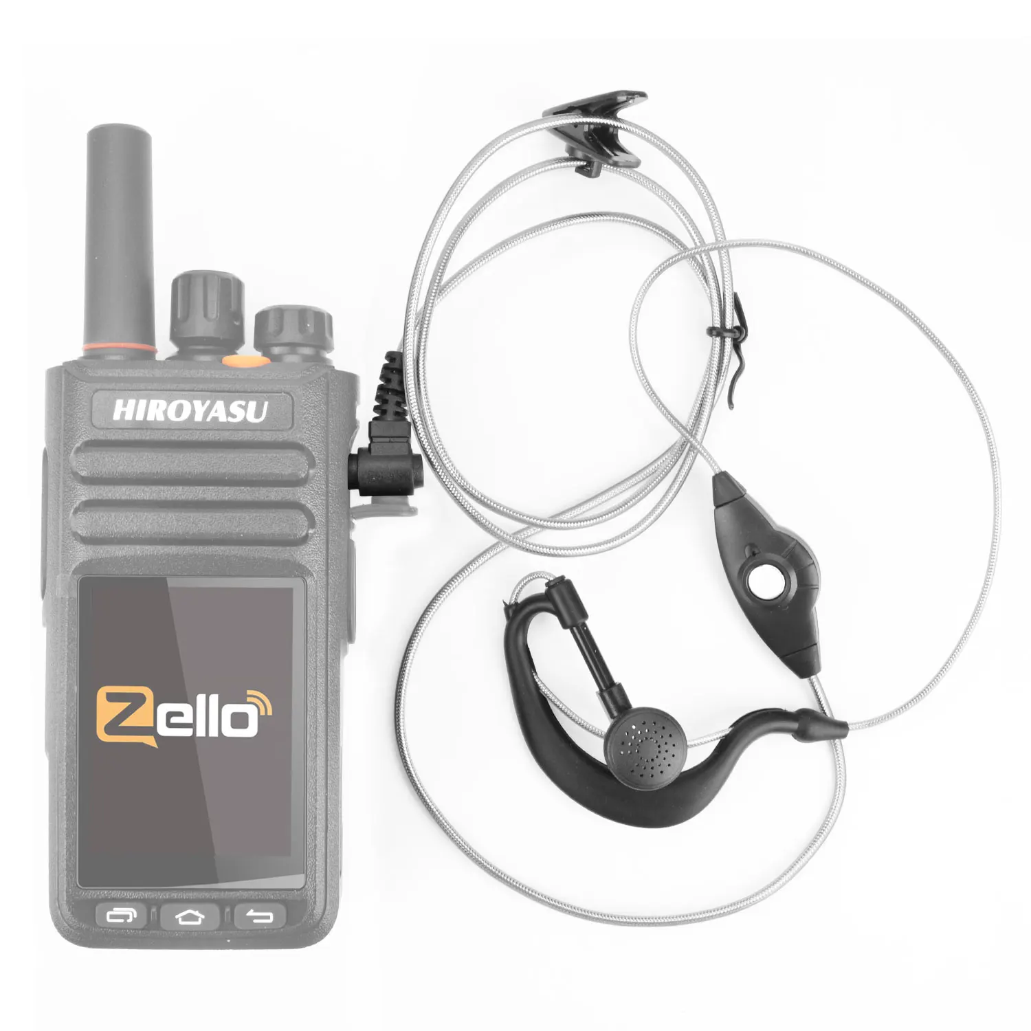 HIROYASU Zello Walkie Talkie HI-B8 G-Style 1-wire Earpiece with In-line Microphone and PTT Switch