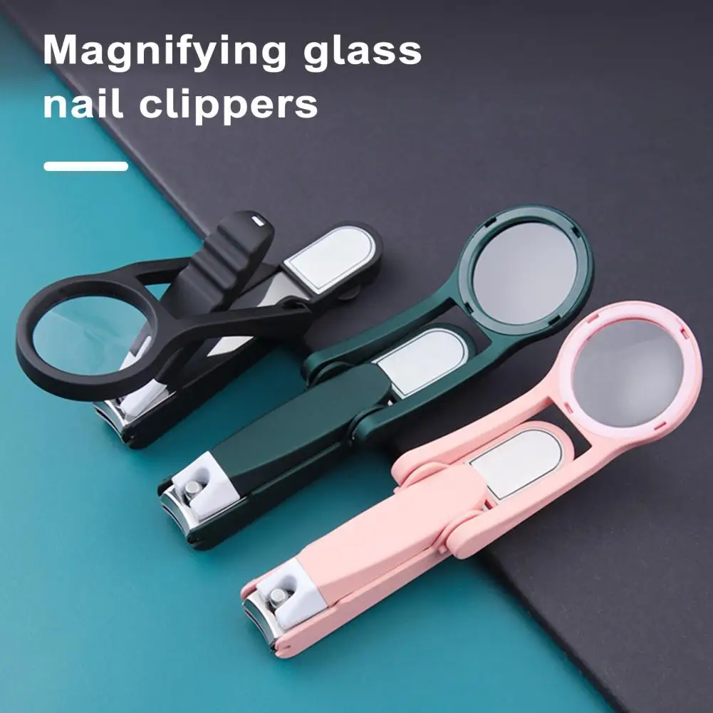 Nail Clipper with Magnifying Glass Nail Cutting Clippers Anti-Splash Design Nail Scissors for Elderly