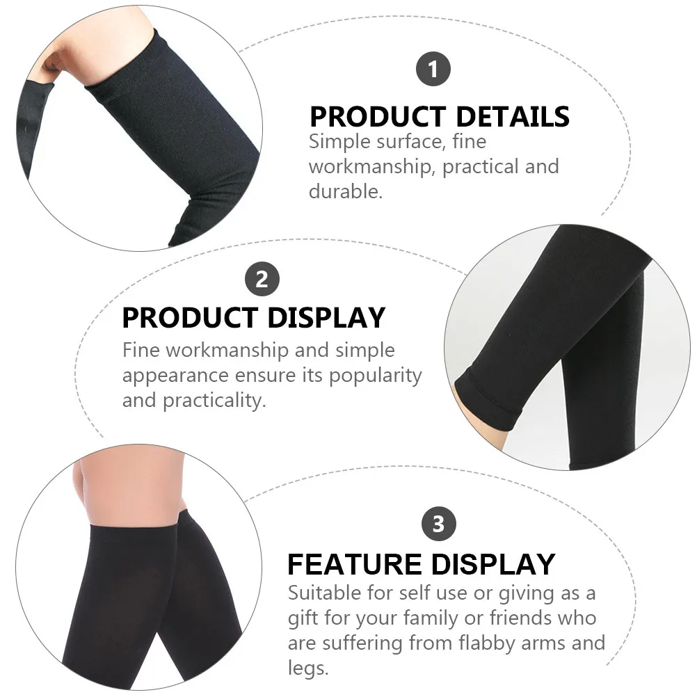 2Pcs Thigh Arm Shaper Sleeves High Elasticity Calf Arm Compression Wraps for Muscle Support Figure Shaping Post Workout Recovery