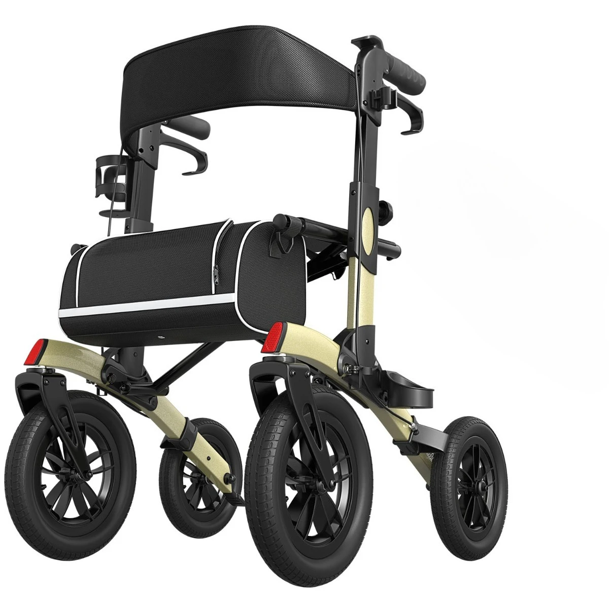 Gecombineerde mobiliteitswalker & transportstoel, alles-in-één opvouwbare ondersteuning voor dagelijks gebruik & buitengebruik