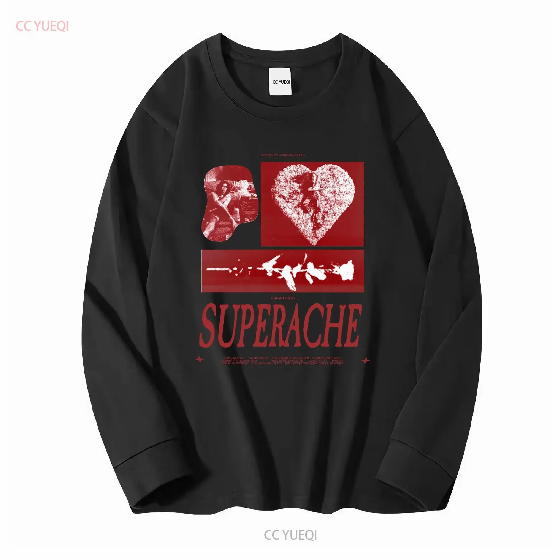Superache T Shirt CONAN Music GRAY Vintage Album Fan Crewneck SweaT vintage Washed Unisex Versatile Stylish fashion homme