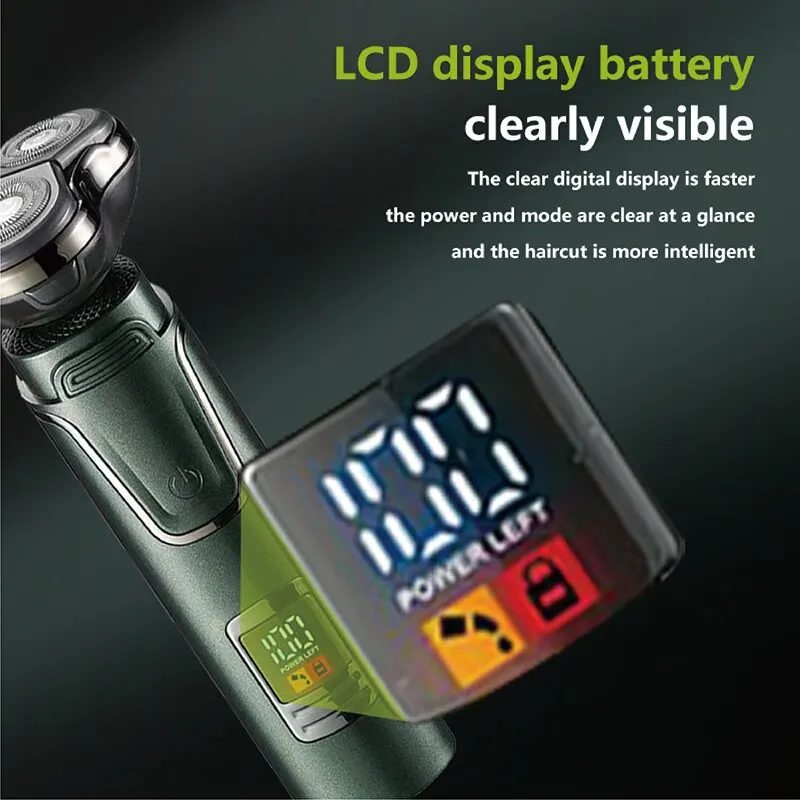 Electric Razor for Men Shavers 3 in 1 Dry Wet Waterproof Rotary Men's Face Trimmer Shaver Razors