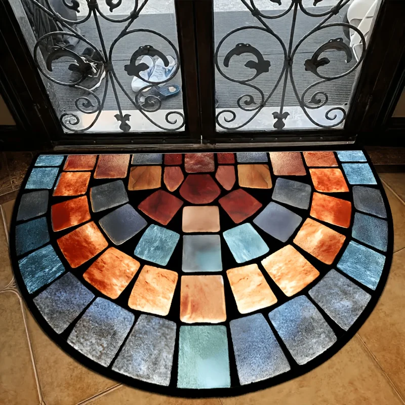 1 قطعة تصميم فني عصري مضاد للانزلاق سجادة باب سميكة ناعمة من البوليستر مثالية لتزيين المنزل للشرفة وغرفة المعيشة