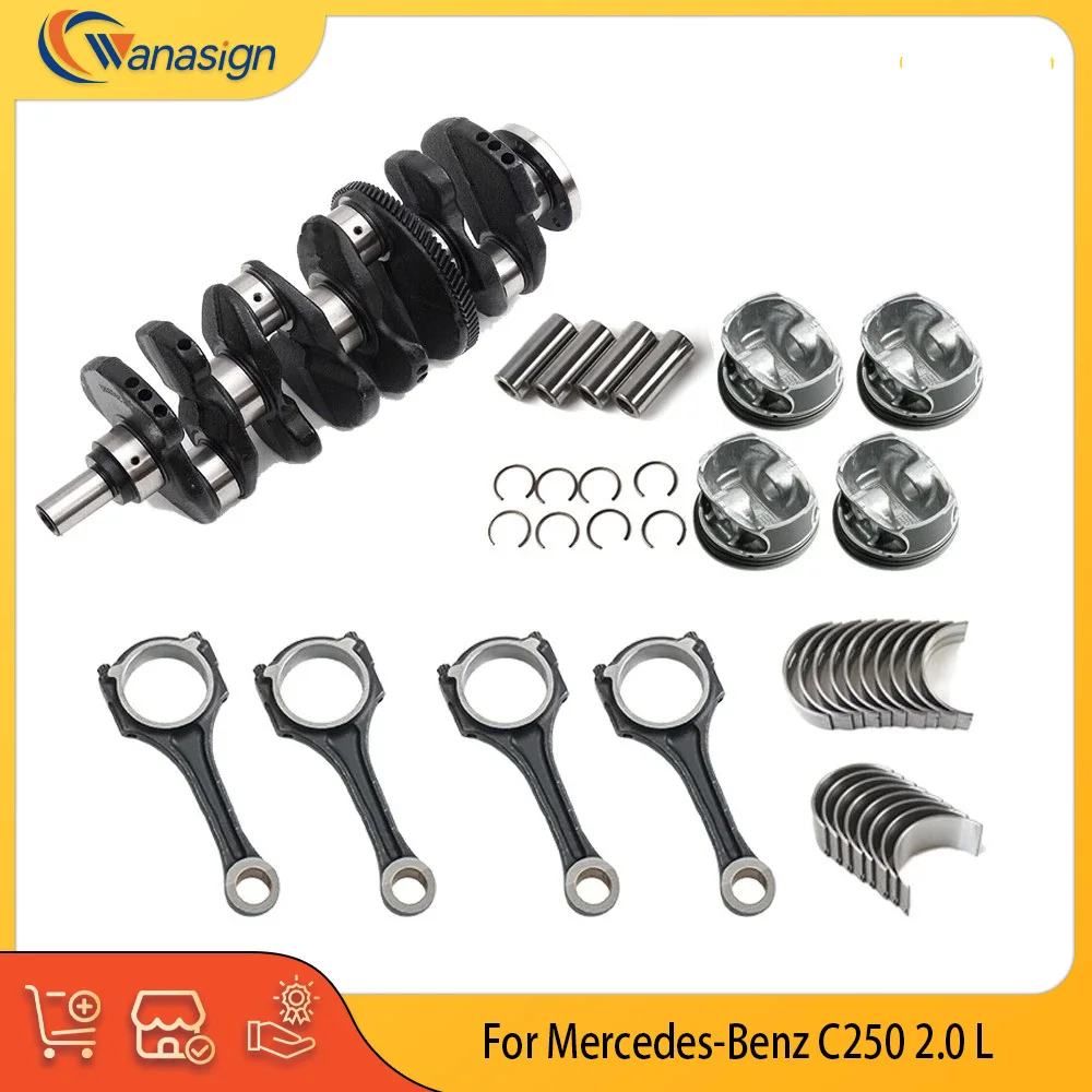 

Engine Parts Crankshaft Connecting Rod Piston Bearings Set Fit 2.0 L L4 Gas For Mercedes-Benz C250 2740300101 2740300201