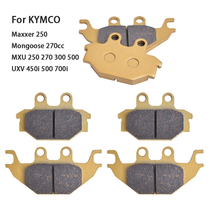 Pastilhas de freio dianteiro e traseiro para motocicleta, para kymco maxxer 250 mxu250 mxu270 mxu300 mxu500 uxv450i uxv500 lado x lado uxv700i mangoose