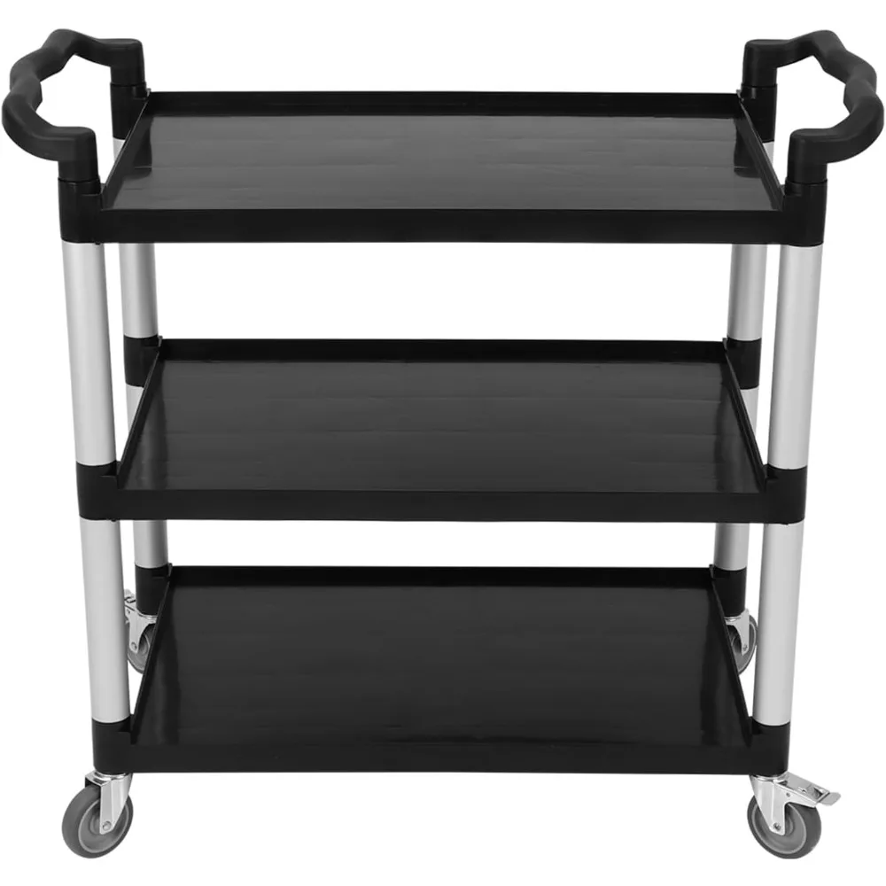 عربة أدوات بلاستيكية شديدة التحمل مكونة من 3 طبقات مع عجلات، مثالية لخدمات الطعام والاستخدام التجاري #1
