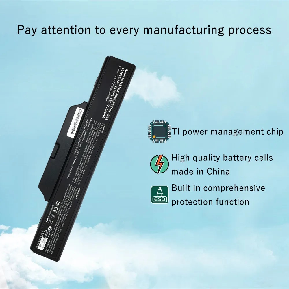 NEW 6 CELL Laptop Battery For Compaq 615 Compaq 610 Compaq 550 6720 6720s 6730 6735s 6820 6820s 6830 6830s HSTNN-IB51 HSTNN-IB52