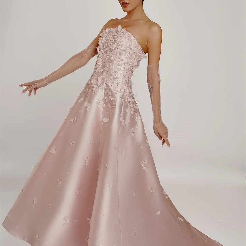 Customized Jiayigong Exquisite Sizes Available Strapless A-line Empire Floor Length Sleeveless Formal Evening Gowns فساتين حفلا