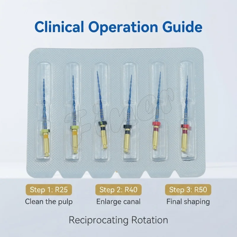 

Dental Endodontic Files R25 R40 R50 Heat Activated Endodontics Files 21/25/31mm NITI Only One Root Canal Files for Endomotor