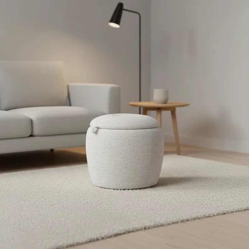 Customized Color Fabric Storage Footstool Customized Logo Modern Design Durable Seating Removable Cover for Bedroom