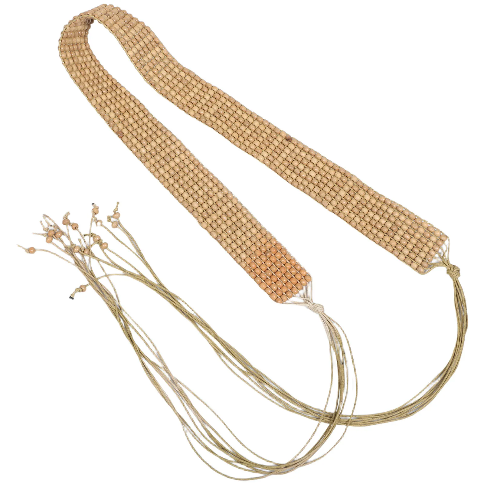 

Wooden Bead Belt Boho Style Adjustable Fit Natural Waist Belts Decorative Vintage Trendy Women Hemp Rope Beaded