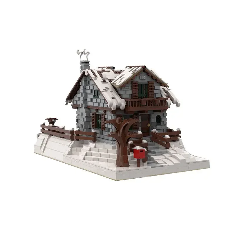 Christmas Winter Chalet Villa Mountain Snow House Building Model