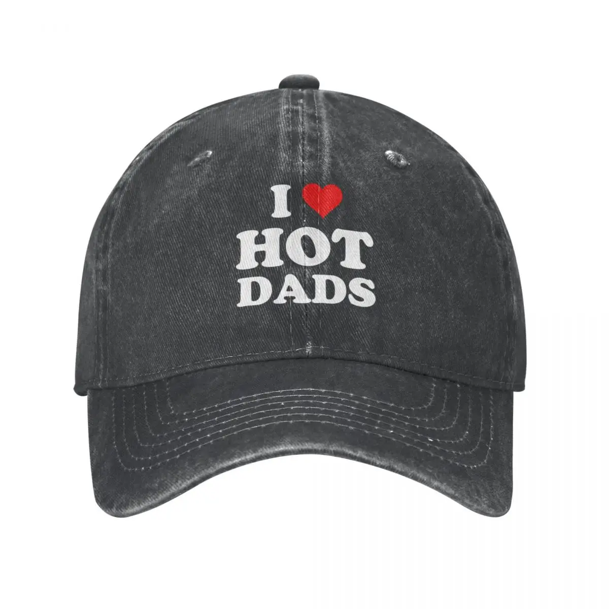 I Love Hot Dads - Heart DILF Lover Cowboy Hat Thermal Visor Beach Outing Cosplay New In Hat Men Caps Women's