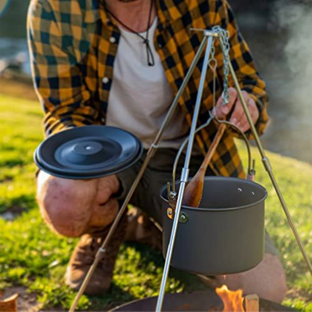 

Aluminum Hanging Pot Camping Cooking Pot Anodized Aluminum Material Fast Heating Technology 4L Outdoor Cooking Pot