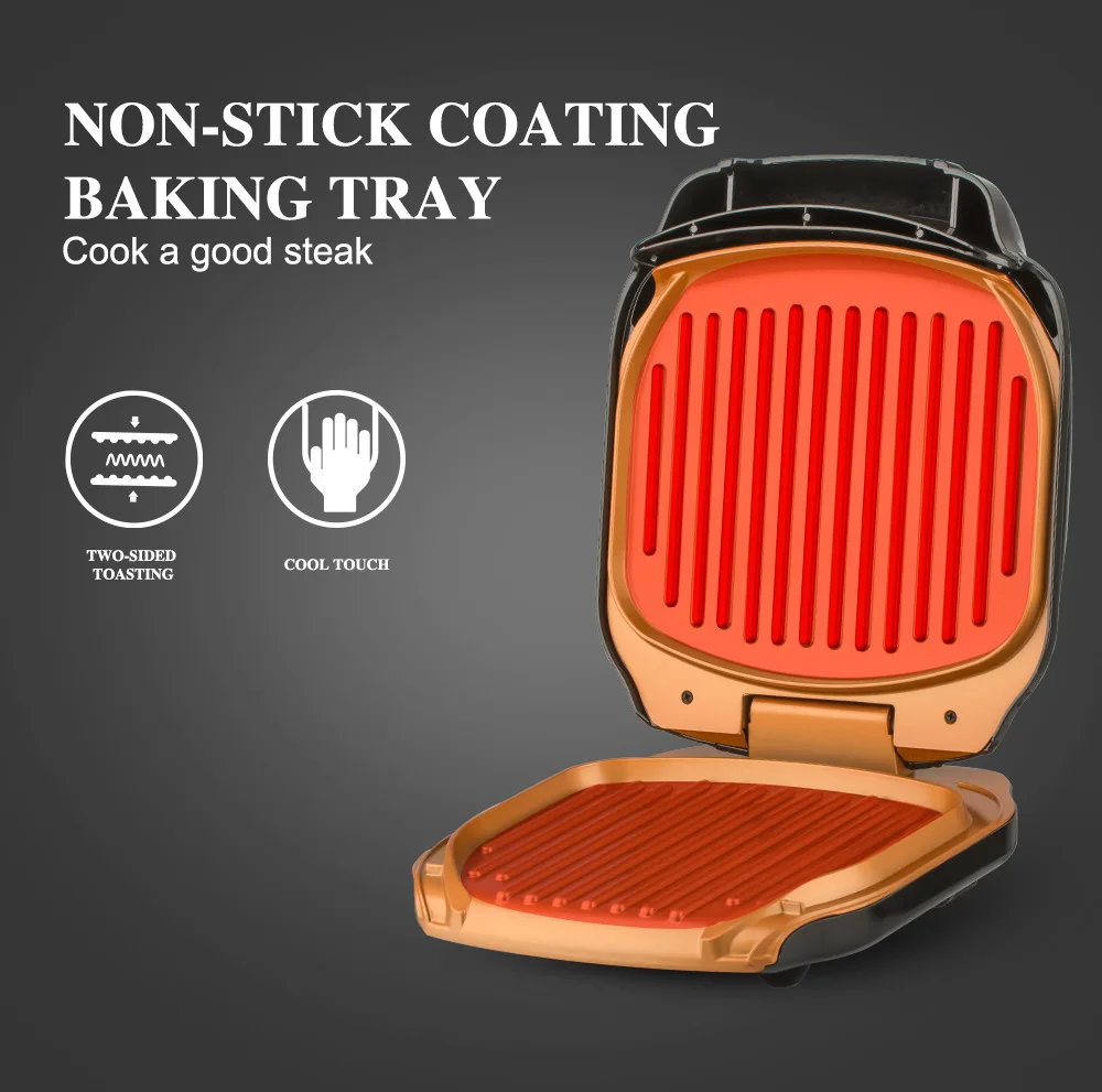 1200W Indoor Electric Grill Electric Grill Pan Non-stick Electric Steak Griller Griller Sandwich Toaster Suitable for Thick Food