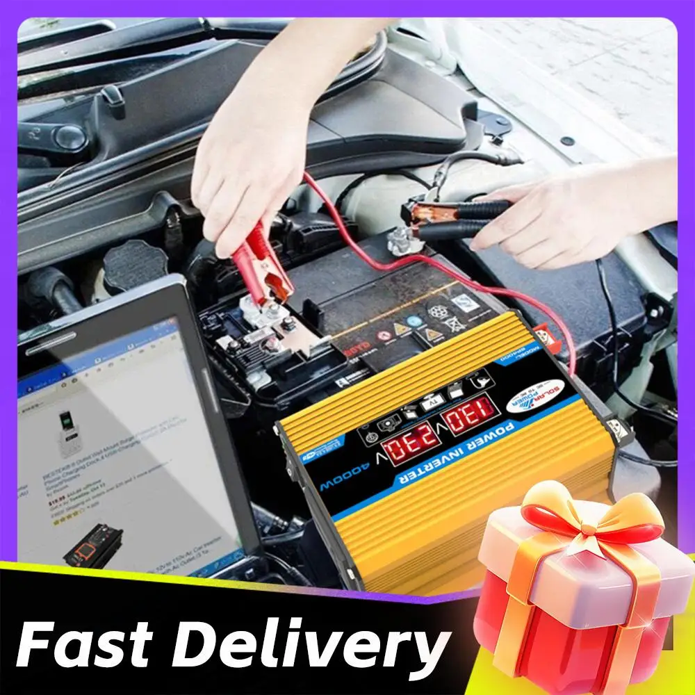 

Car Inverter Dual LCD Digital Display Car Power Inverter Voltage Transformer Modified Sine Wave for Auto Steamboat Accessories