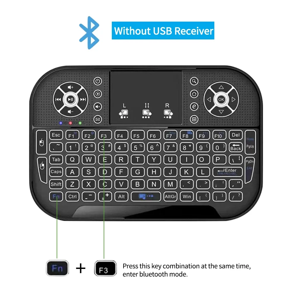 A8 Keyboard 7 Color Back-light 2.4G Wireless Air Mouse BT English Keyboard For Laptop PC Gamepad