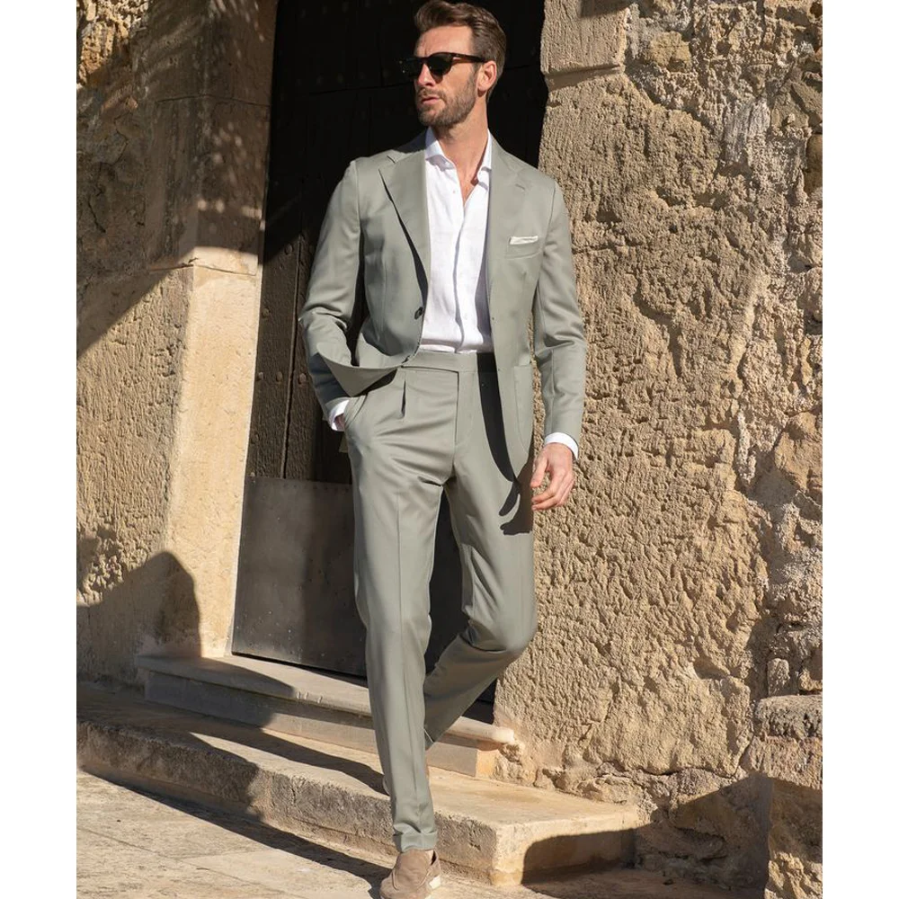 Social Suits for Men Suit Set Wedding Luxury 2023 Men\'s Two Piece Suit Serge Single Breasted Mens Suits High Quality 2023 Male