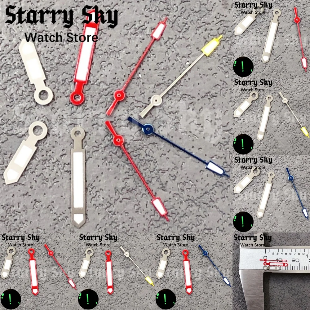 Starry Sky Silver/Red/Yellow/Blue Watch Pointers With Green Luminou Suitable For NH35/PT5000/Mingzhu Movement ﻿Watch Accessories