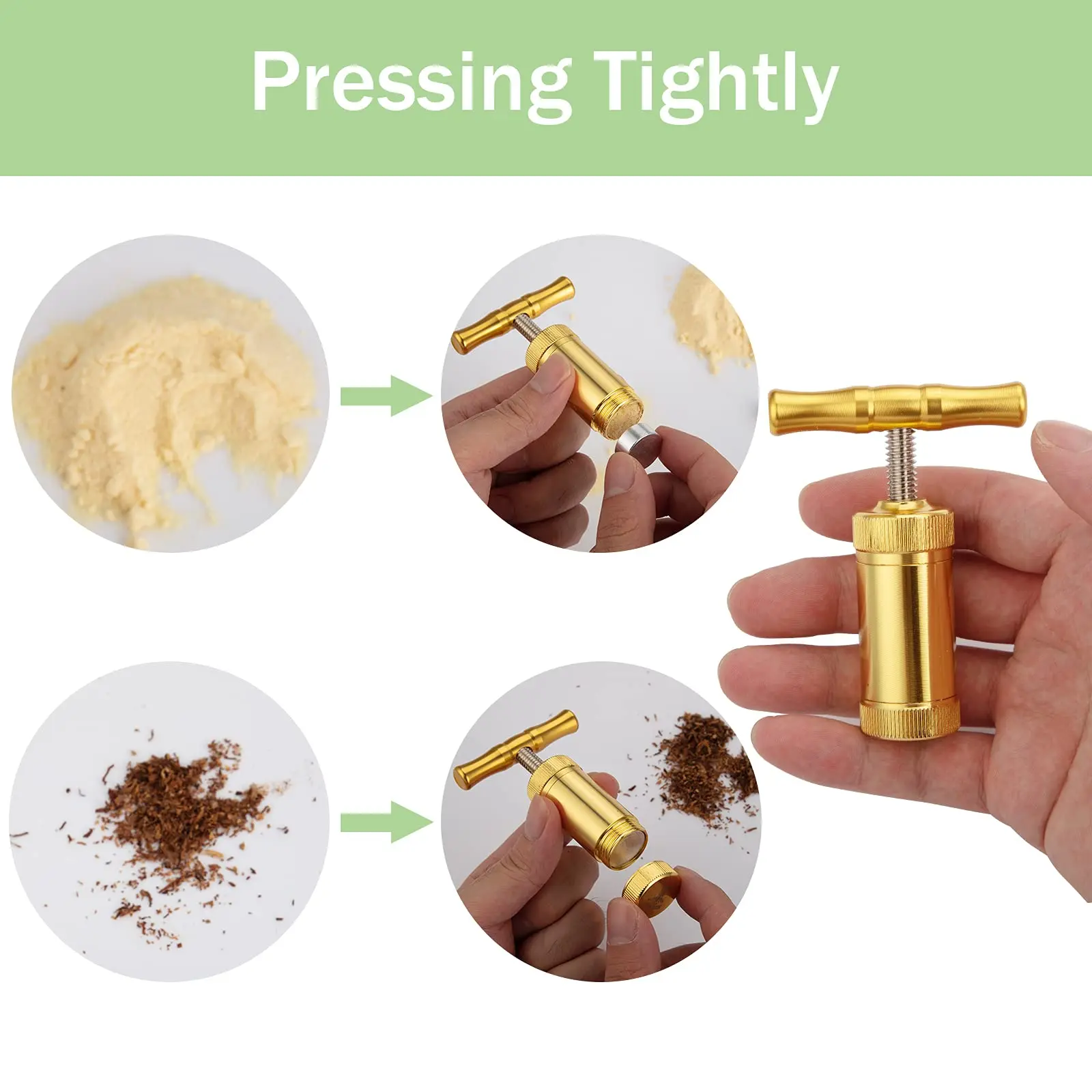 Dry Herb Grass Press Herbal Crusher Grinder Aluminum Alloy T-shaped Compressor Tobacco Grinders for Smoking Pipe Accessories 