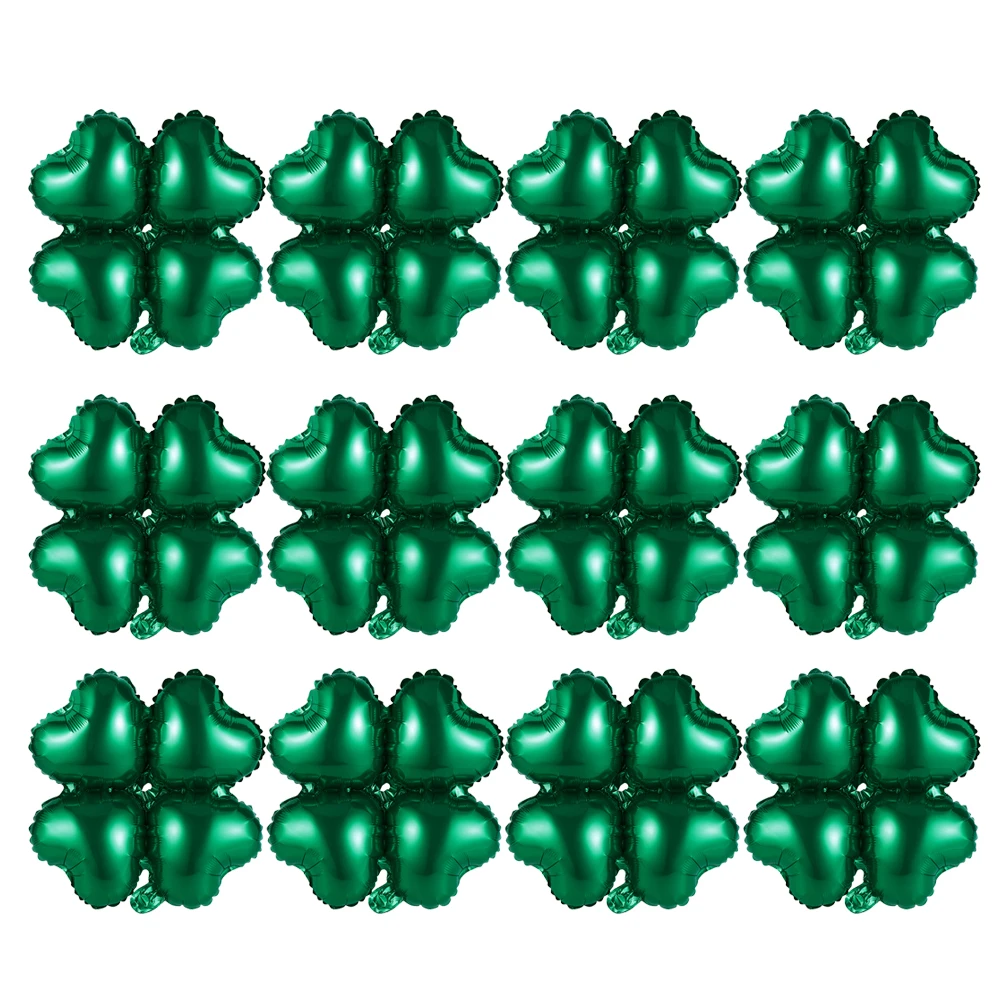 

24pcs Aluminum Foil Balloons 4 Leaf Clover St. Patrick'S Day Party Decoration Bright Leak Resistant Easy Inflate For Home Bar