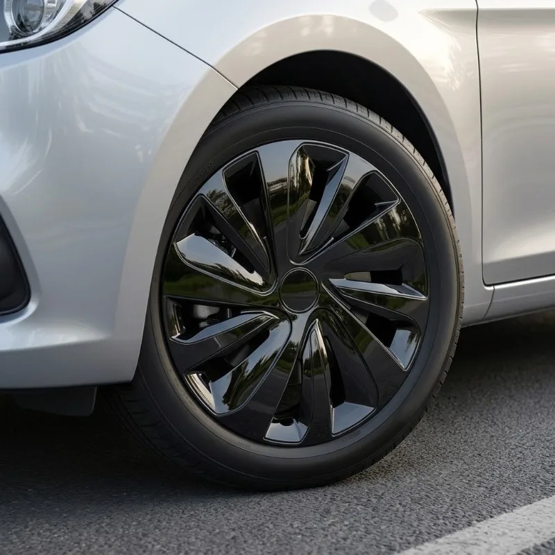 4Pcs 14 Inch Universal Car Wheel Hubcaps Gloss Black Auto Rim Covers Protective Wheelskins Shell Styling Refitting Accessories