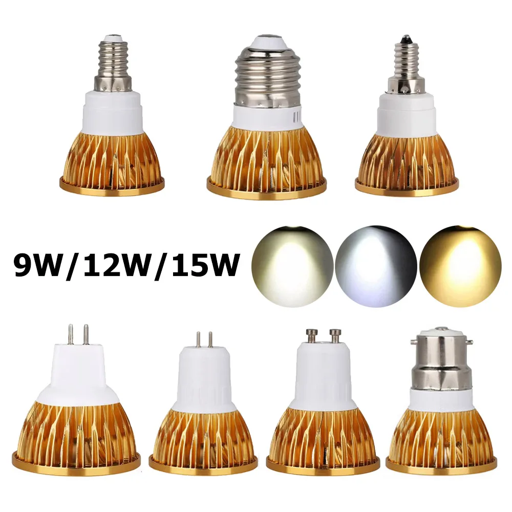 

9W 12W 15W LED COB Downlight Luminaire 85-265V Ceiling Lights Saving Bulbs Decor GU5.3 Warm Spot Room Home Lamp GU10 E12 for E14