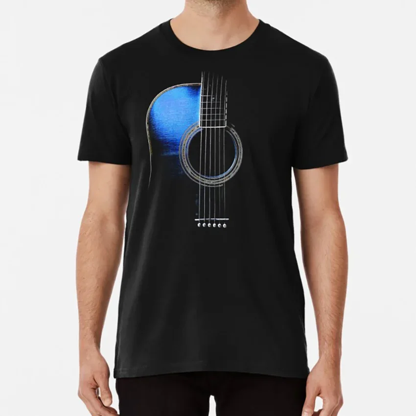 Blue Acoustic Guitar Hi - Lite T Shirt Acoustic Guitar Folk Music Blues Country Music Guitarist Rock Music Rocknroll Singer