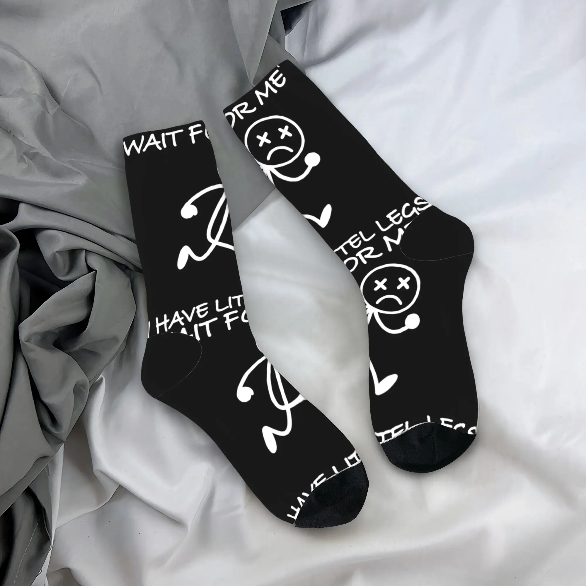 

Носки с мемом «Жди меня, у меня маленькие ноги», парные, мягкие, забавные, зимние, для велоспорта, нескользящие, на заказ, подарок