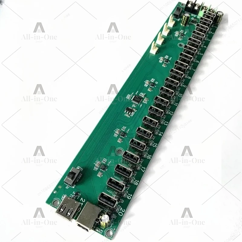 21 ports (20 + 1 port spare) USB hub PCBA board