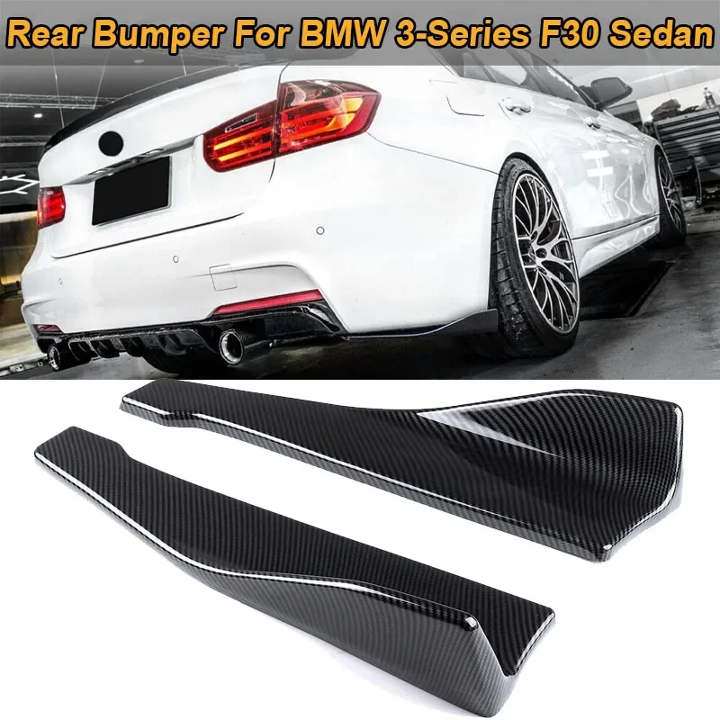 

48cm Universal For BMW 3-Series F30 Sedan Side Skirt Extension Kit Rear Bumper Canard Splitter Cover Sticker Car Accessories