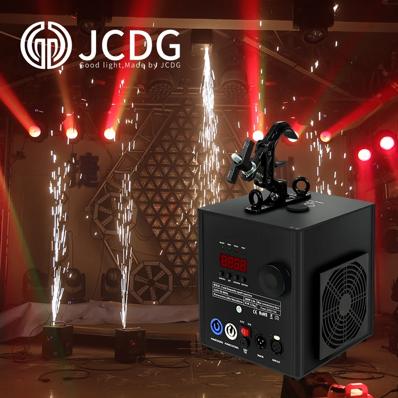 JCDG Hanging Cold Spark Machine Sparking Spray Firework Simulator Down for DJ Wedding Event Party Concert DMX Remote Control